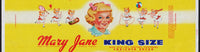 Vintage bread wrapper MARY JANE KING SIZE girl pictured 1959 Norfolk Virginia