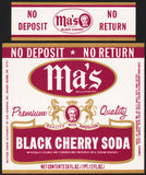 Vintage soda pop bottle label MAs BLACK CHERRY Wilkes Barre Pa unused n-mint+