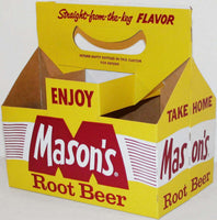 Vintage soda pop bottle carton MASONS ROOT BEER 8oz size new old stock n-mint