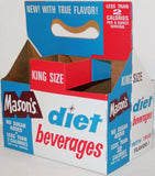 Vintage soda pop bottle carton MASONS DIET BEVERAGES unused new old stock n-mint