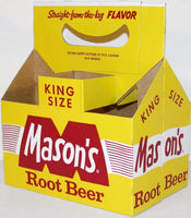 Vintage soda pop bottle carton MASONS ROOT BEER King Size unused new old stock
