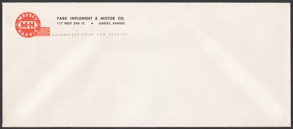 Vintage envelope MASSEY HARRIS M-H Tractors Park Implement Oakley Kansas unused