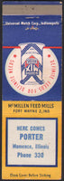 Vintage matchbook cover MASTER MIX FEEDS sack pictured Porter Momence Illinois