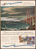 Vintage magazine ad MAXWELL HOUSE COFFEE 1947 Fletcher Martin art Golden Gate