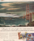 Vintage magazine ad MAXWELL HOUSE COFFEE 1947 Fletcher Martin art Golden Gate