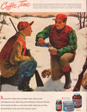 Vintage magazine ad MAXWELL HOUSE COFFEE 1948 James Chapin art winter hunters