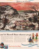 Vintage magazine ad MAXWELL HOUSE COFFEE 1946 Up Chalk Canyon Adolf Dehn artwork