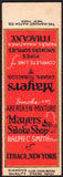 Vintage matchbook cover MAYERS SMOKE SHOP Ralph Smith Ithaca NY salesman sample