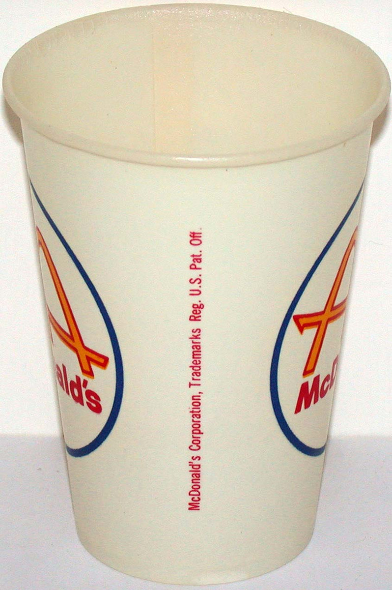 Vintage paper cup McDONALDS golden arches early one unused new old sto ...