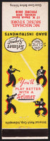 Vintage matchbook cover MC MICHAEL MUSIC STORE Selmer Instruments Newark Ohio