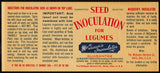 Vintage label McQUEENS SEED INOCULATOR for Legumes Baltic Ohio unused n-mint+