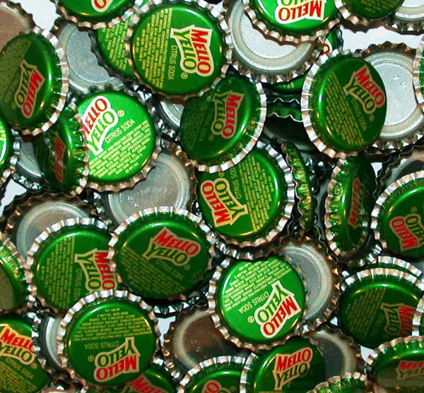Soda pop bottle caps Lot of 12 MELLO YELLO Coca Cola plastic lined new old stock