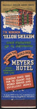 Vintage matchbook cover MEYERS HOTEL with old hotel pictured Hoboken New Jersey