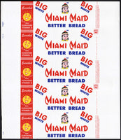 Vintage bread wrapper MIAMI MAID dated 1959 indian girl Dayton Ohio unused n-mint