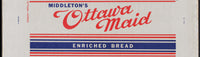 Vintage bread wrapper MIDDLETONS OTTAWA MAID Martha Washington Bakery Kansas