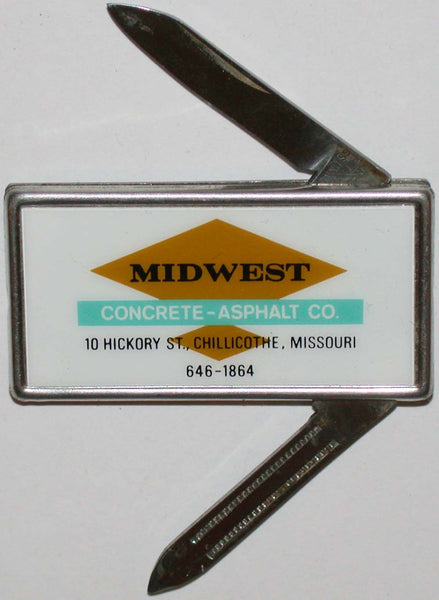 Vintage pocket knife MIDWEST CONCRETE ASPHALT CO Chillicothe Missouri n-mint