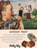 Vintage magazine ad MILKY WAY CANDY BAR 1948 golf featured with boy and candy