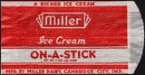 Vintage bag MILLER ICE CREAM On A Stick Miller Dairy Cambridge City Indiana n-mint