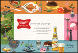 Vintage placemat MILLER HIGH LIFE beer bottle pictured 1956 new old stock n-mint