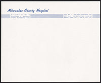 Vintage letterhead MILWAUKEE COUNTY HOSPITAL Milwaukee Wisconsin unused n-mint+