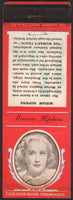 Vintage matchbook cover MIRIAM HOPKINS movie star Diamond Match Co with bio