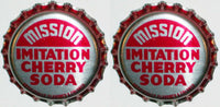 Soda pop bottle caps Lot of 25 MISSION CHERRY plastic lined unused new old stock