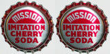 Soda pop bottle caps Lot of 100 MISSION CHERRY plastic lined new old stock