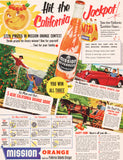 Vintage magazine ad MISSION ORANGE BEVERAGES 1952 California Jackpot contest