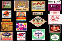 Vintage soda pop bottle labels Lot of 30 ALL DIFFERENT #1 unused new old stock