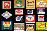 Vintage soda pop bottle labels Lot of 30 ALL DIFFERENT #4 unused new old stock