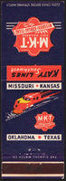 Vintage matchbook cover M K T Katy Railroad Missouri Kansas Texas train pictured