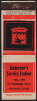 Vintage matchbook cover MOBILGAS Mobil oil Pegasus pictured Andersons Windsor Conn