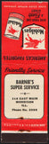 Vintage matchbook cover MOBILGAS Mobiloil Barnies Super Service Morrison ILL