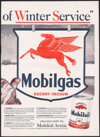 Vintage magazine ad MOBILGAS Mobil gas oil 1940 Head for the Sign Pegasus 2 page