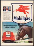 Vintage magazine ad MOBILGAS Jealous Horse 1941 Walter Early art Mobiloil