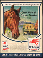 Vintage magazine ad MOBILGAS 1943 Socony Vacuum Oil Mobiloil Pegasus logo