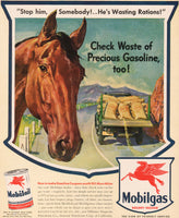 Vintage magazine ad MOBILGAS 1943 Socony Vacuum Oil Mobiloil Pegasus logo