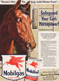 Vintage magazine ad MOBILGAS Mobiloil Russia 1942 horse Pegasus Frederic Stanley