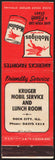 Vintage matchbook cover MOBILGAS Mobiloil gas oil Pegasus Kruger Rock City ILL