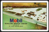 Vintage playing card MOBIL gas oil Schilling Service Center pictured St John Indiana