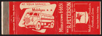 Vintage matchbook cover MOBIL gas oil Socony Vacuum WM R Peterson Portland Conn