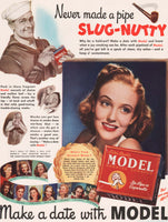 Vintage magazine ad MODEL Smoking Tobacco from 1942 Georgia Carroll pictured