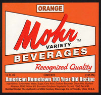 Vintage soda pop bottle label MOHR ORANGE Toledo Ohio unused new old stock n-mint+