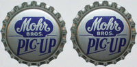 Soda pop bottle caps MOHR BROS PIC UP Lot of 2 plastic lined new old stock