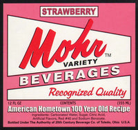 Vintage soda pop bottle label MOHR STRAWBERRY Toledo Ohio unused new old stock