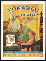 Vintage magazine ad MONARCH COFFEE 1925 Reid Murdoch Co picturing Father Time