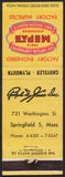 Vintage matchbook cover MOPAR Parts Accessories Ralph Jones Inc Springfield Mass