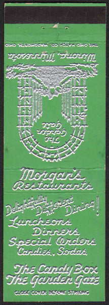 Vintage matchbook cover MORGANS RESTAURANTS gate pictured Winona Minnesota