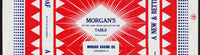 Vintage bread wrapper MORGANS TABLE Morgan Baking dated 1955 Amsterdam Ohio n-mint