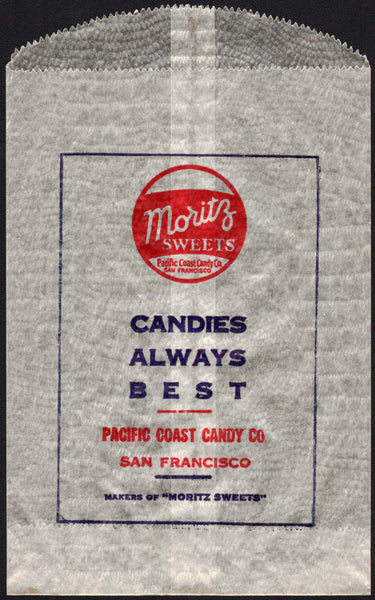 Vintage bag MORITZ SWEETS candy San Francisco California new old stock n-mint